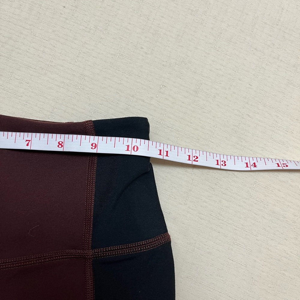 Abercrombie & Fitch YPB XS Short 7/8 brown black colorblock leggings - Picture 5 of 13